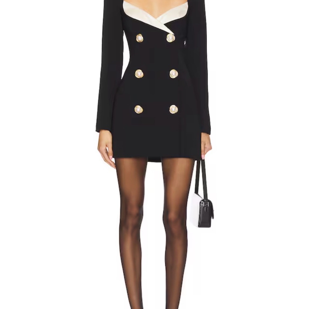 MOVING SALE NWT Majorelle Black Double-Breasted Long Sleeve Mini Dress